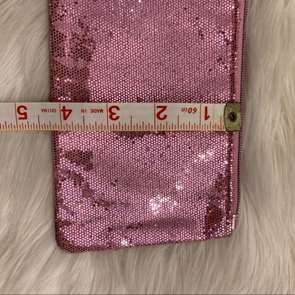 Victoria’s Secret Pink Sparkly Glitter Zip Bag Pouch - Picture 6 of 9